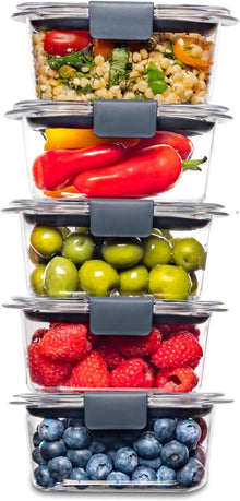 5-Piece Smart Seal Glass Rectangle Container 300-ml each